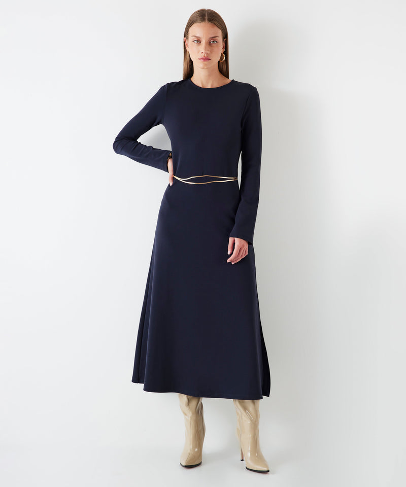 Ipekyol Dress With Chain Accessories Navy Blue