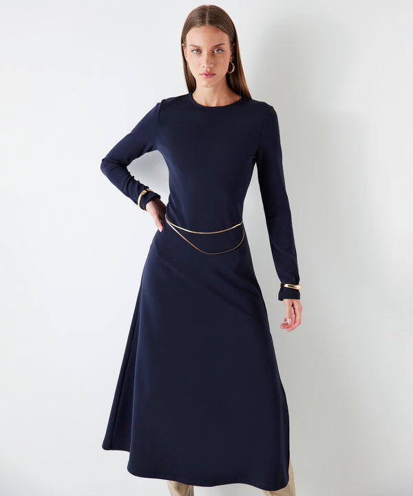 Ipekyol Dress With Chain Accessories Navy Blue