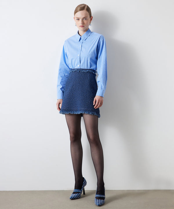 Ipekyol Tweed Mini Skirt Navy Blue