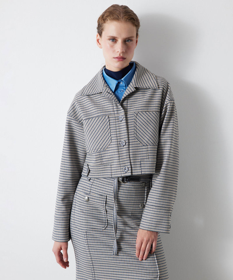 Ipekyol Hounds Tooth Pattern Jacket Light Grey