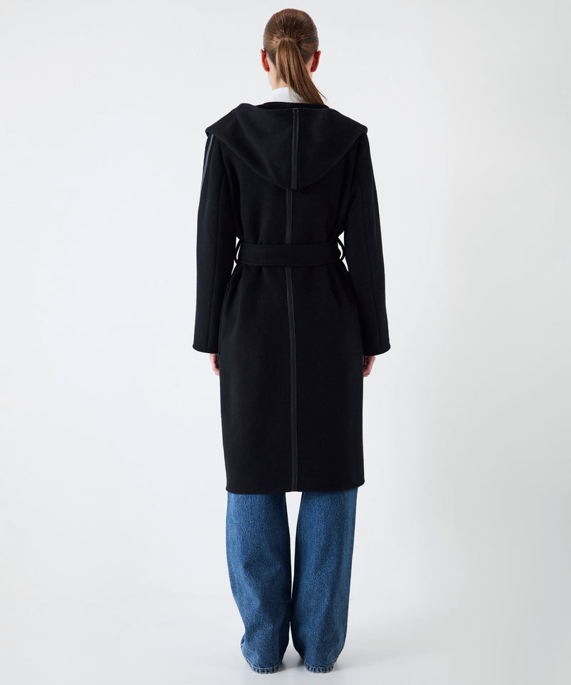 Ipekyol Hooded Cashmere Belted Coat Black