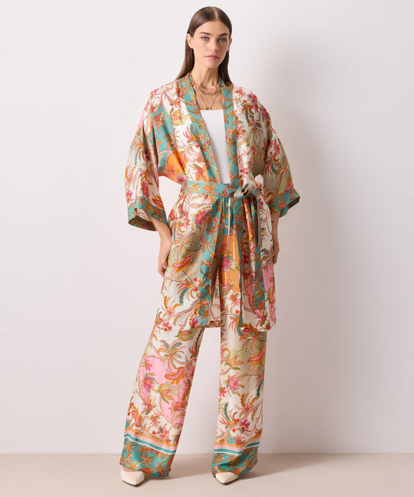 Ipekyol Floral Print Belted Coat Light Pink