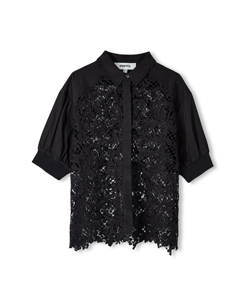 Ipekyol Guipure Solid Shirt Black