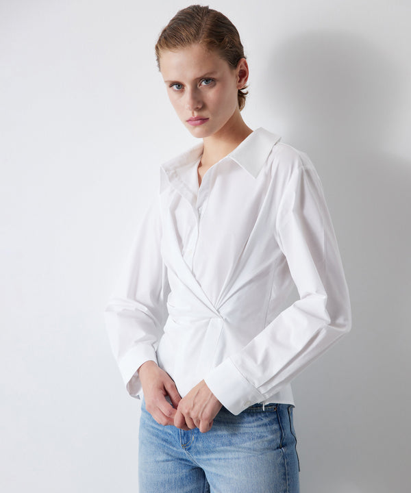 Ipekyol Draped Poplin Shirt White