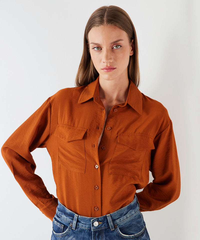 Ipekyol Basic Shirt With Pockets Burn Orange