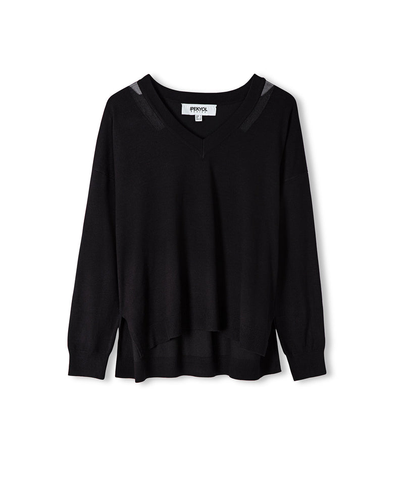 Ipekyol Transparent Striped Knitwear Black