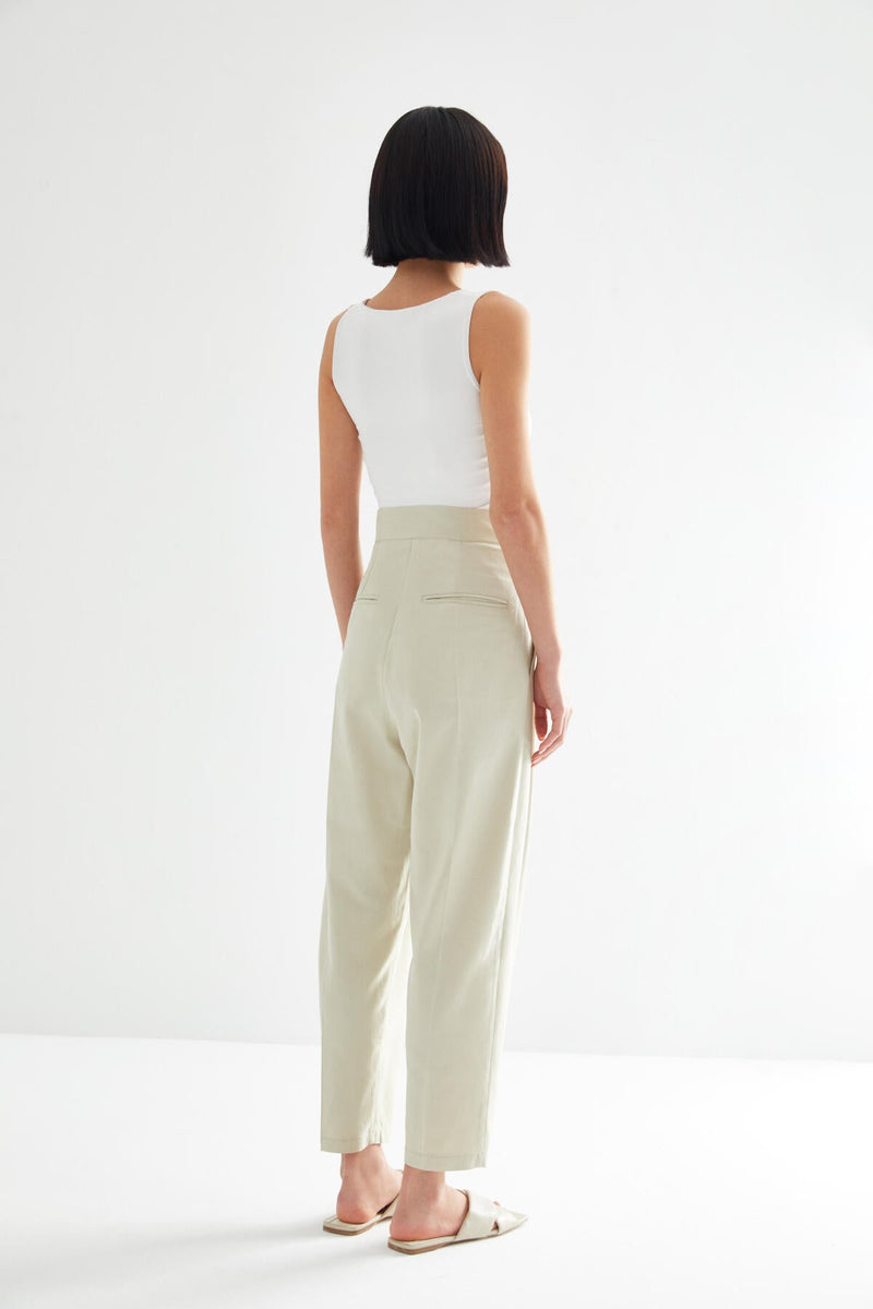 Kevsersarioglu Pleat Detail Trouser Beige