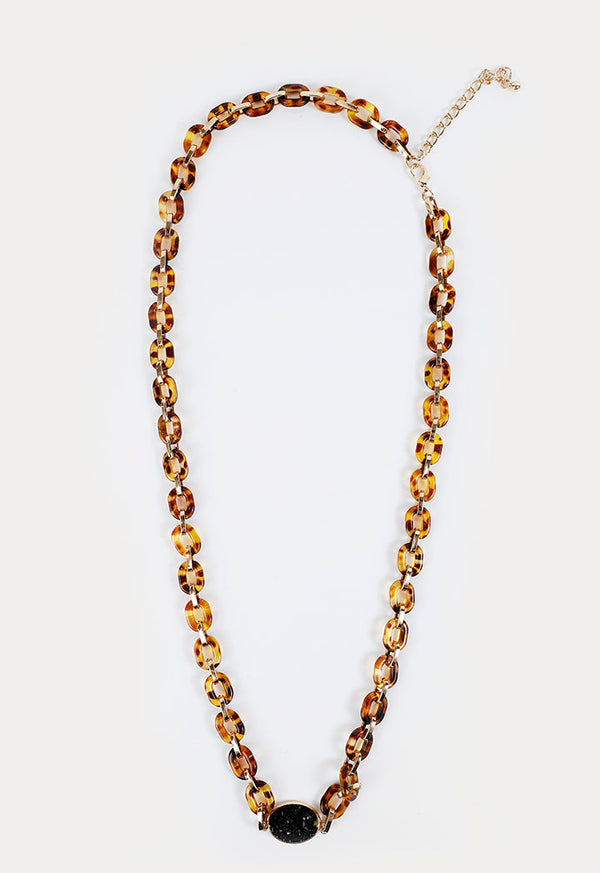 Choice Sleek Chain Necklace Brown