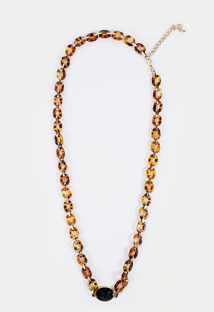 Choice Sleek Chain Necklace Brown