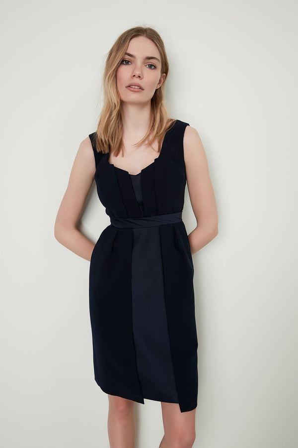 Machka Sleeveless Sheath Dress Navy Blue