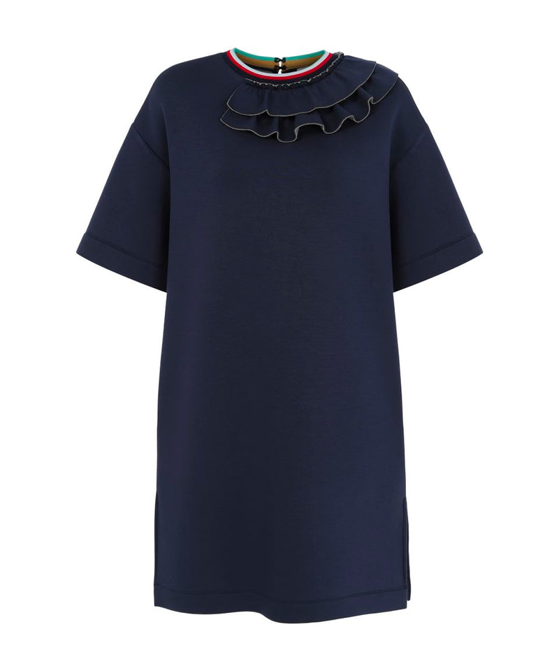 Machka Ruffle-Collar Detail Dress Navy