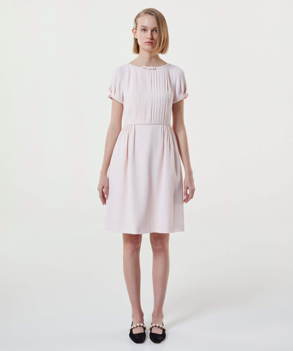 Machka Pleat Detail Short Dress Powder