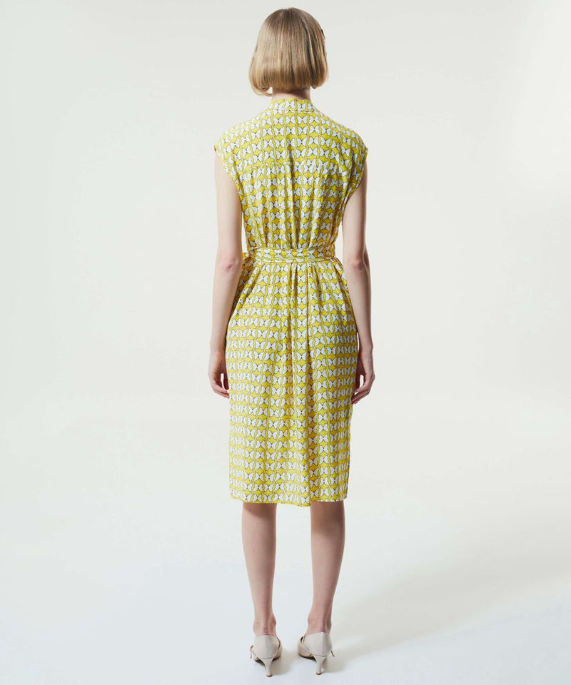 Machka Printed Belted Dress Yellow