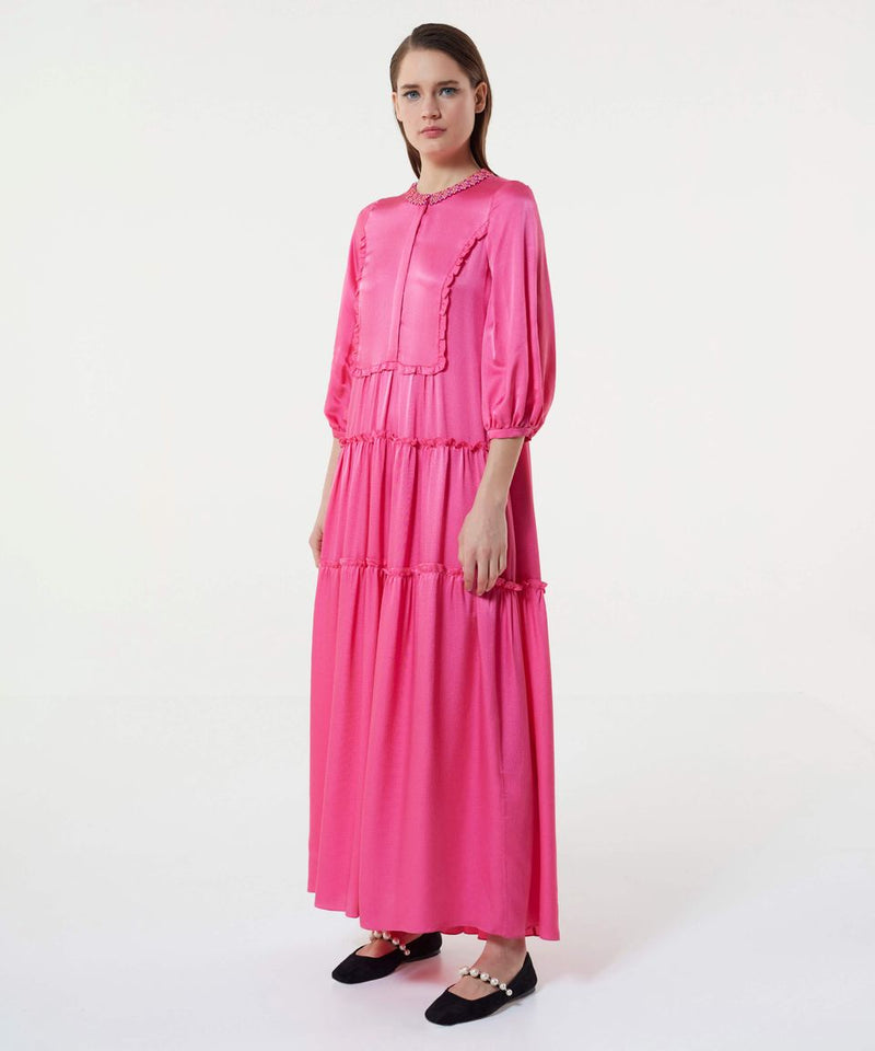 Machka Jewel Neck Maxi Dress Fuschia