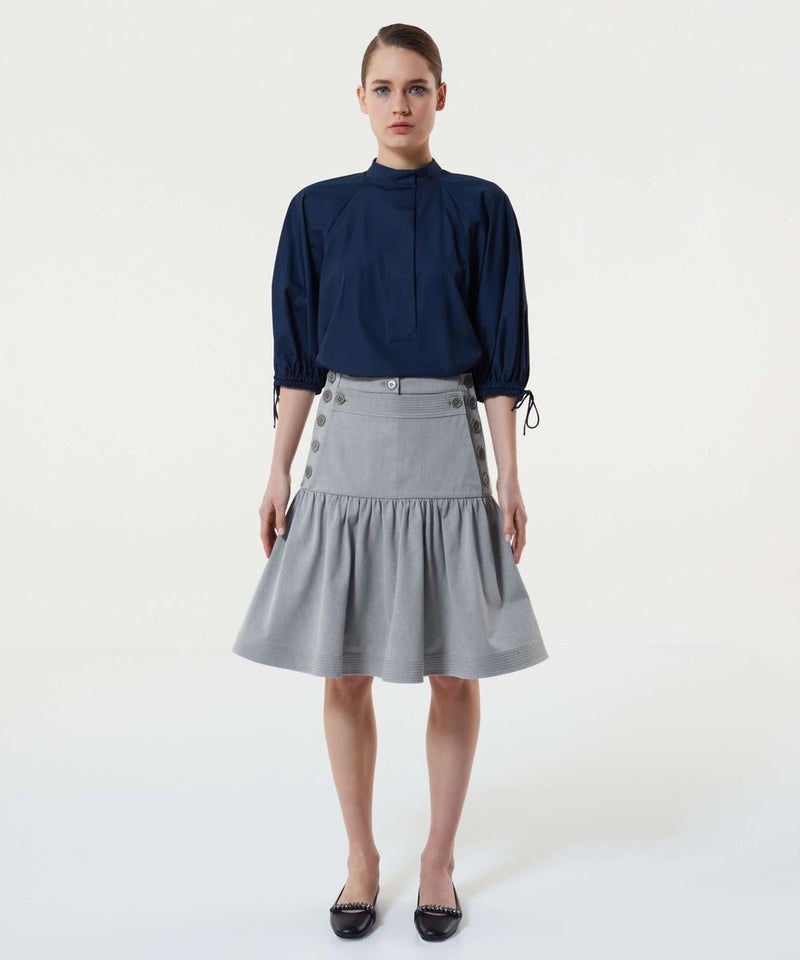 Machka Denim Button Detail Skirt Grey