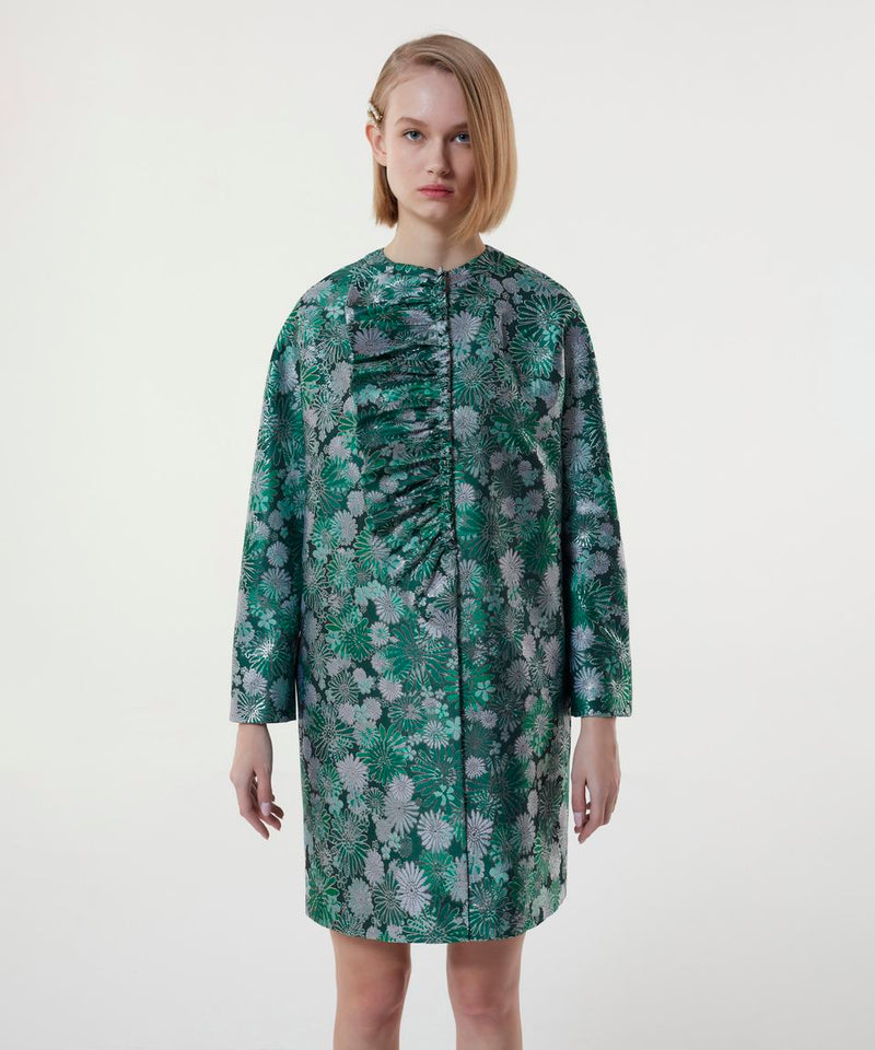 Machka Jacquard Top Coat Green