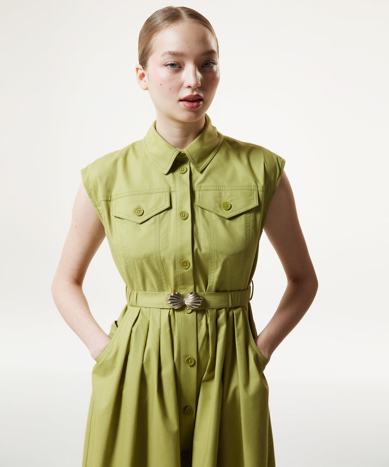 Machka Shirt Dress With Belt Accessories Olive