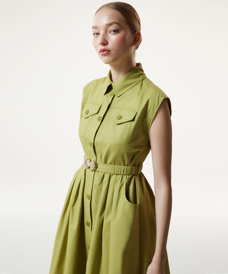 Machka Shirt Dress With Belt Accessories Olive