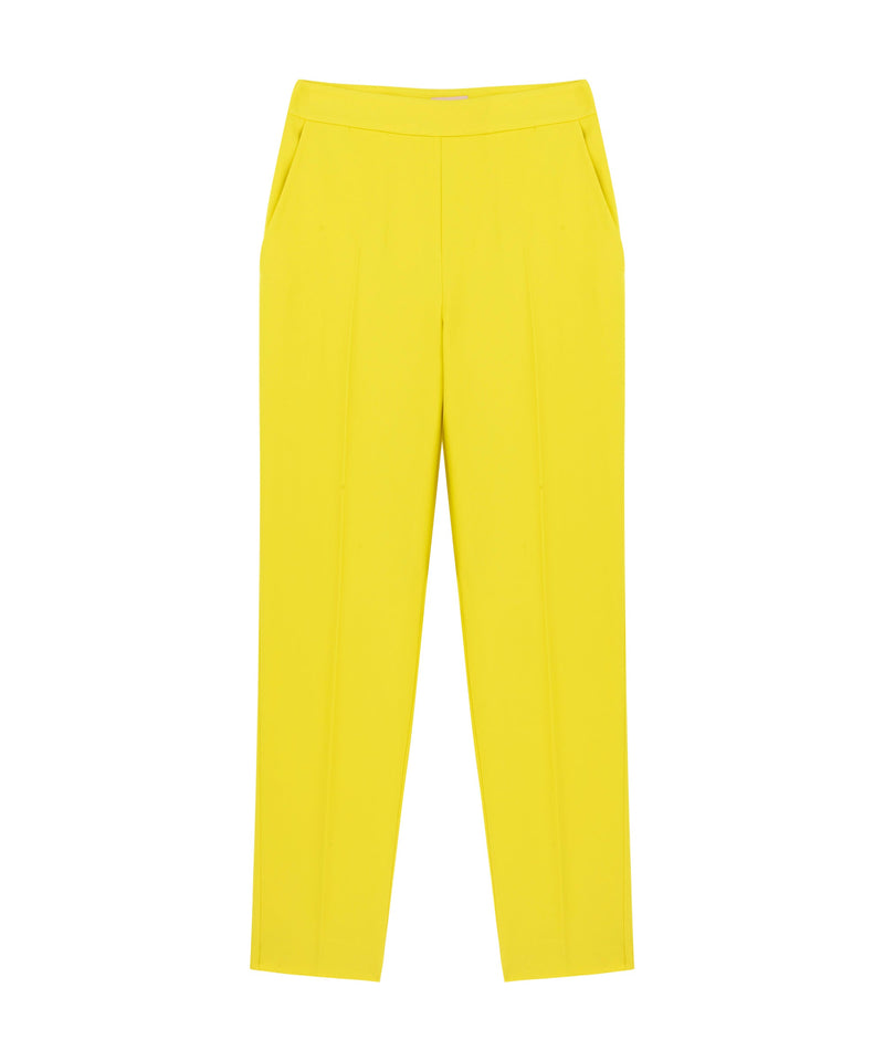 Machka Crepe Cigarette Fit Trousers Yellow