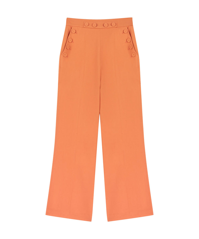 Machka High Waist Trousers With Button Accessories Salmon