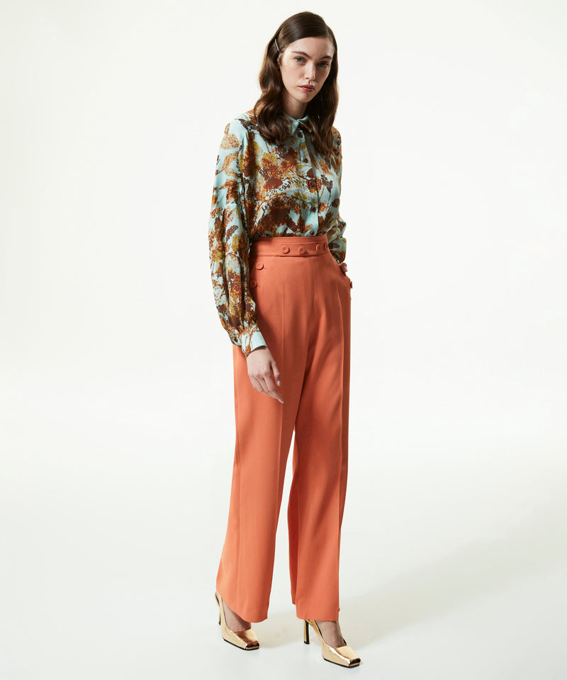 Machka High Waist Trousers With Button Accessories Salmon