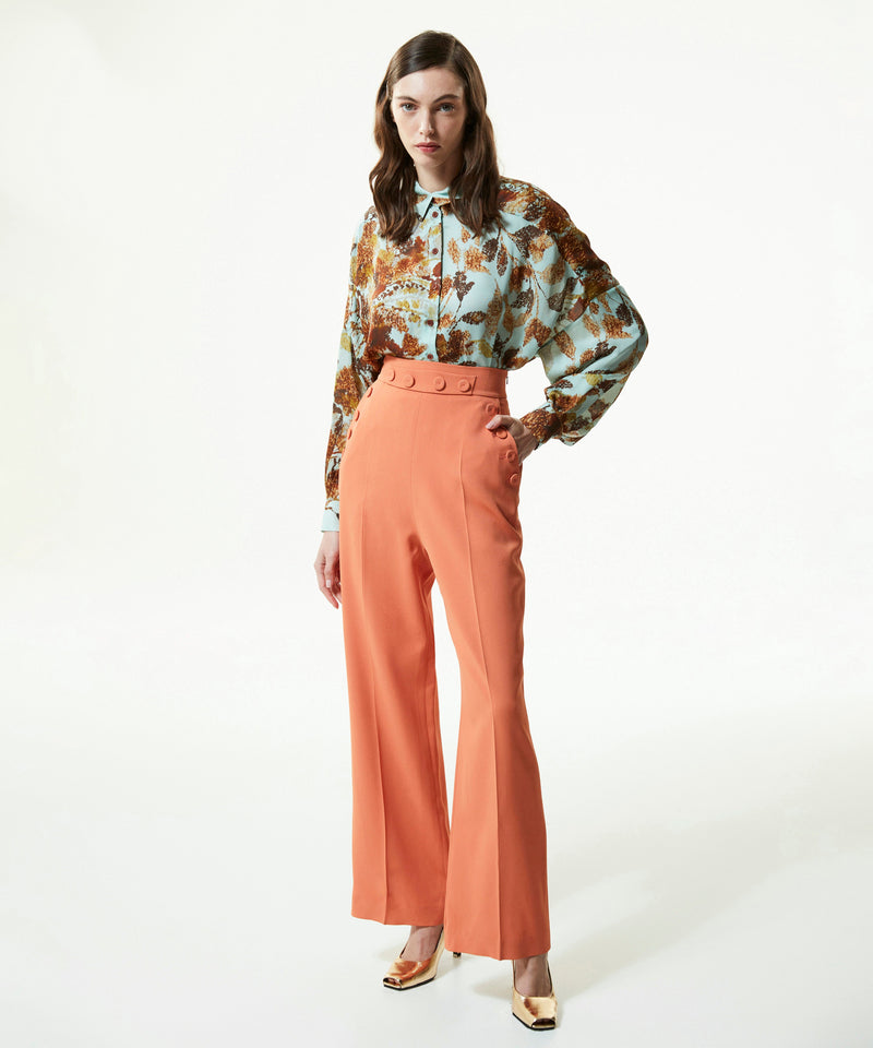 Machka High Waist Trousers With Button Accessories Salmon