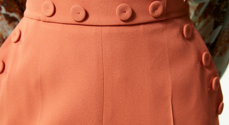 Machka High Waist Trousers With Button Accessories Salmon