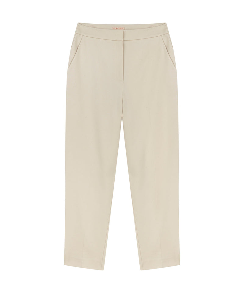 Machka Cigarette Fit Gabardine Trousers Sand