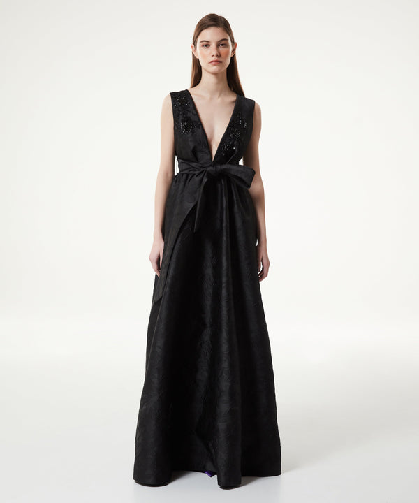 Machka Jacquard Maxi Dress Black