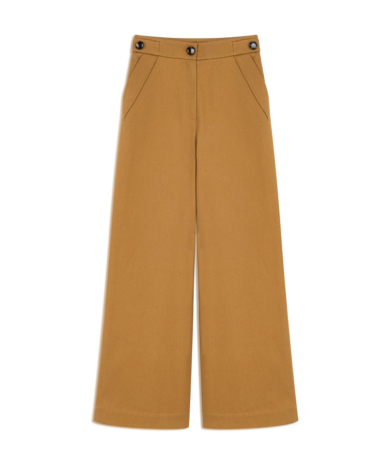 Machka Wide Cut Button Accessory Trousers Camel