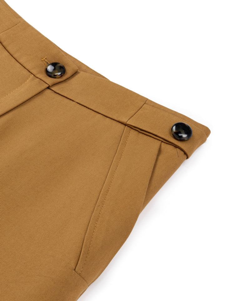 Machka Wide Cut Button Accessory Trousers Camel