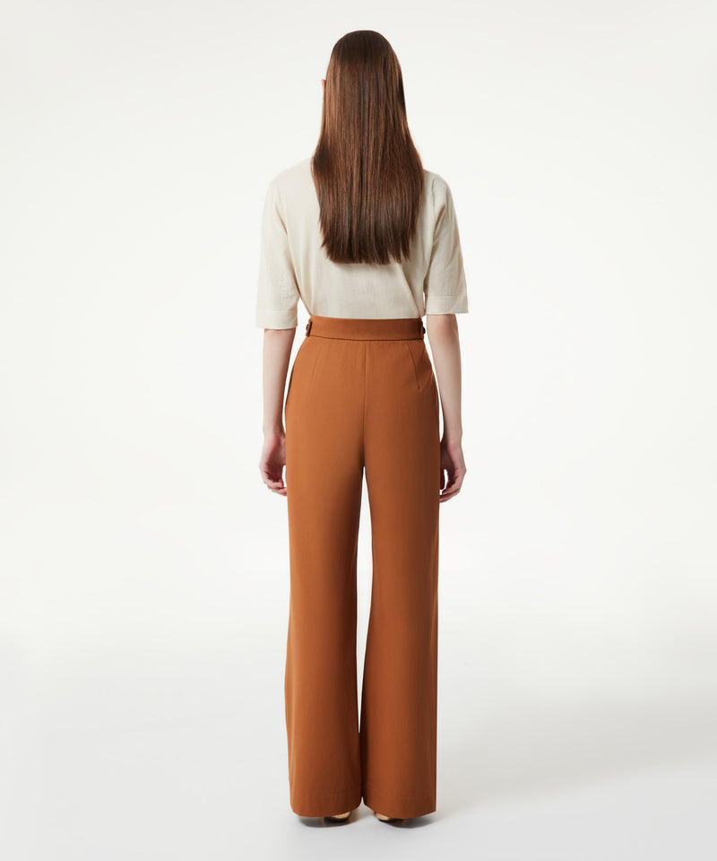 Machka Wide Cut Button Accessory Trousers Camel