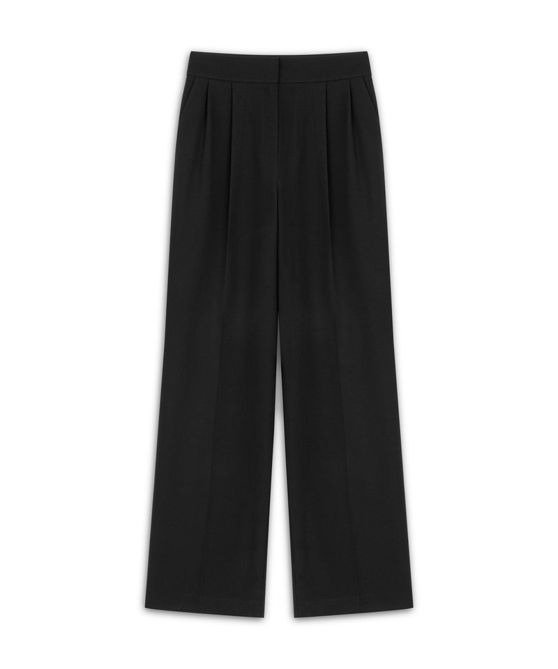 Machka Straight Fit Pleated Trousers Black