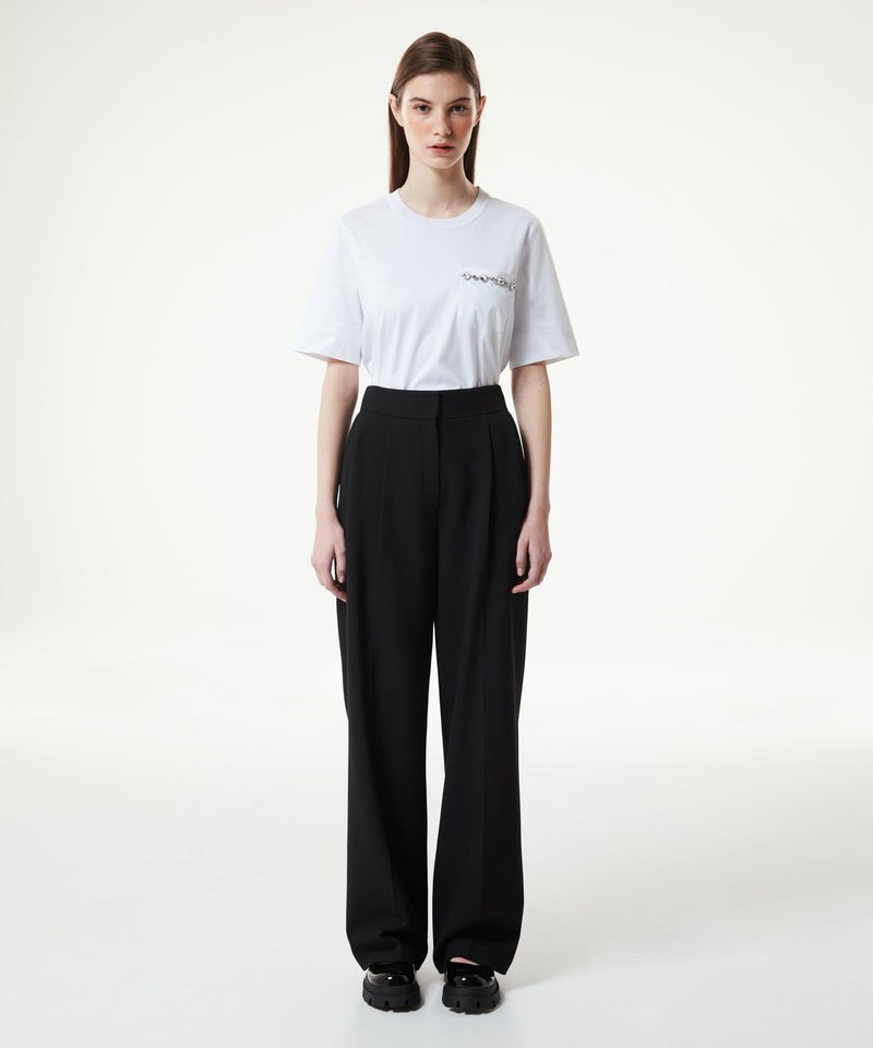 Machka Straight Fit Pleated Trousers Black