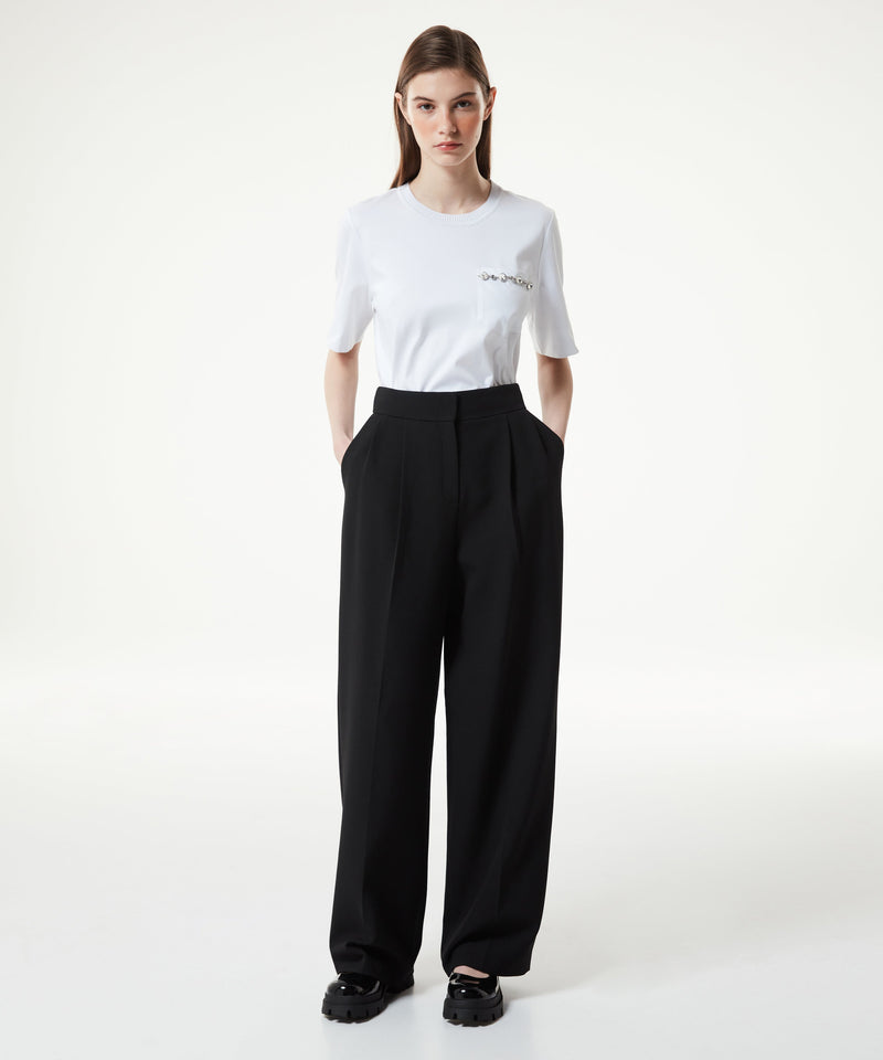 Machka Straight Fit Pleated Trousers Black