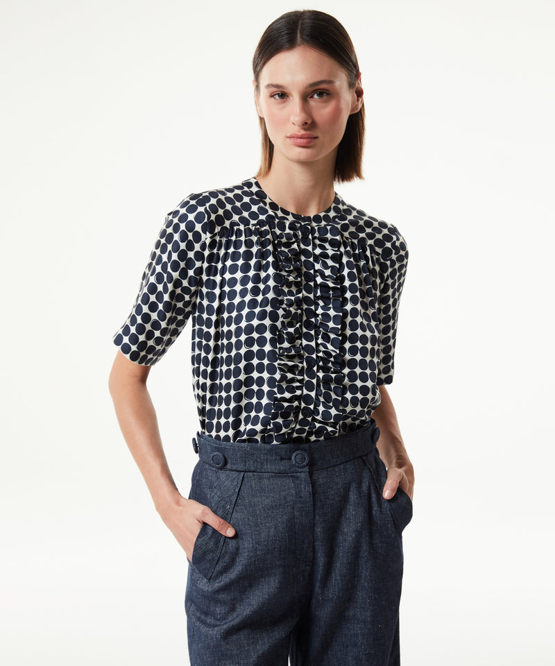 Machka Linen-Blend Button-Up Trousers Navy Blue