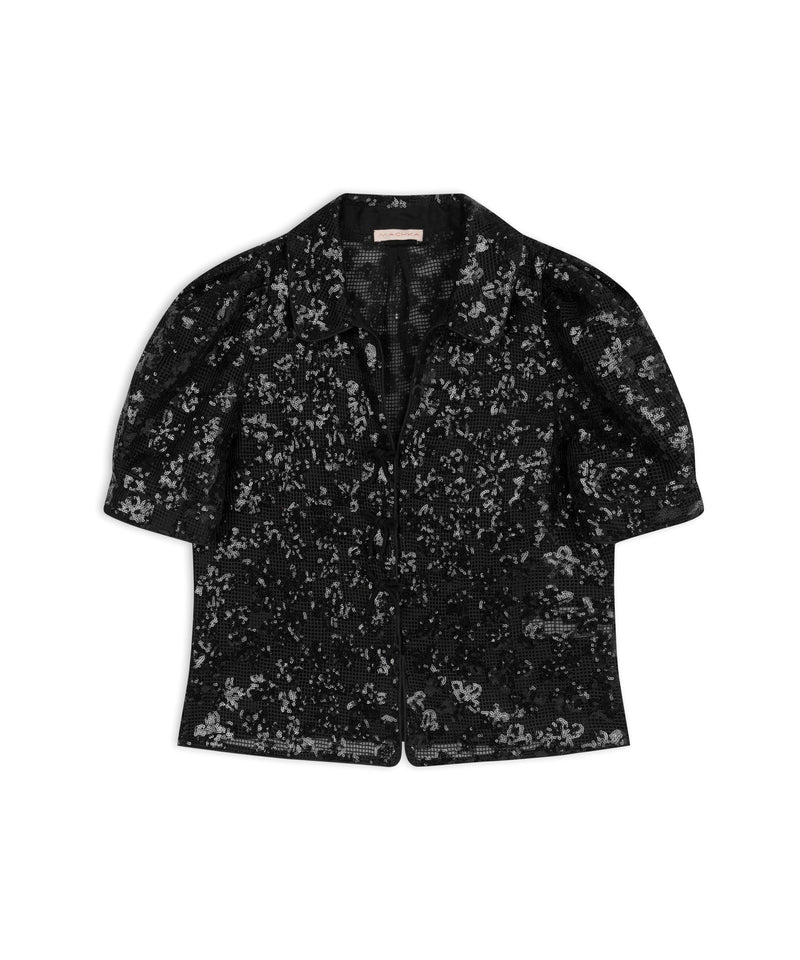 Machka Sequin Embroidered Blouse Black