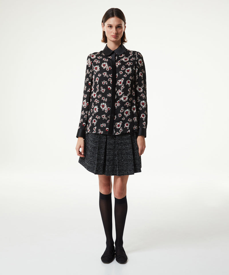 Machka Flower Pattern Shirt Black