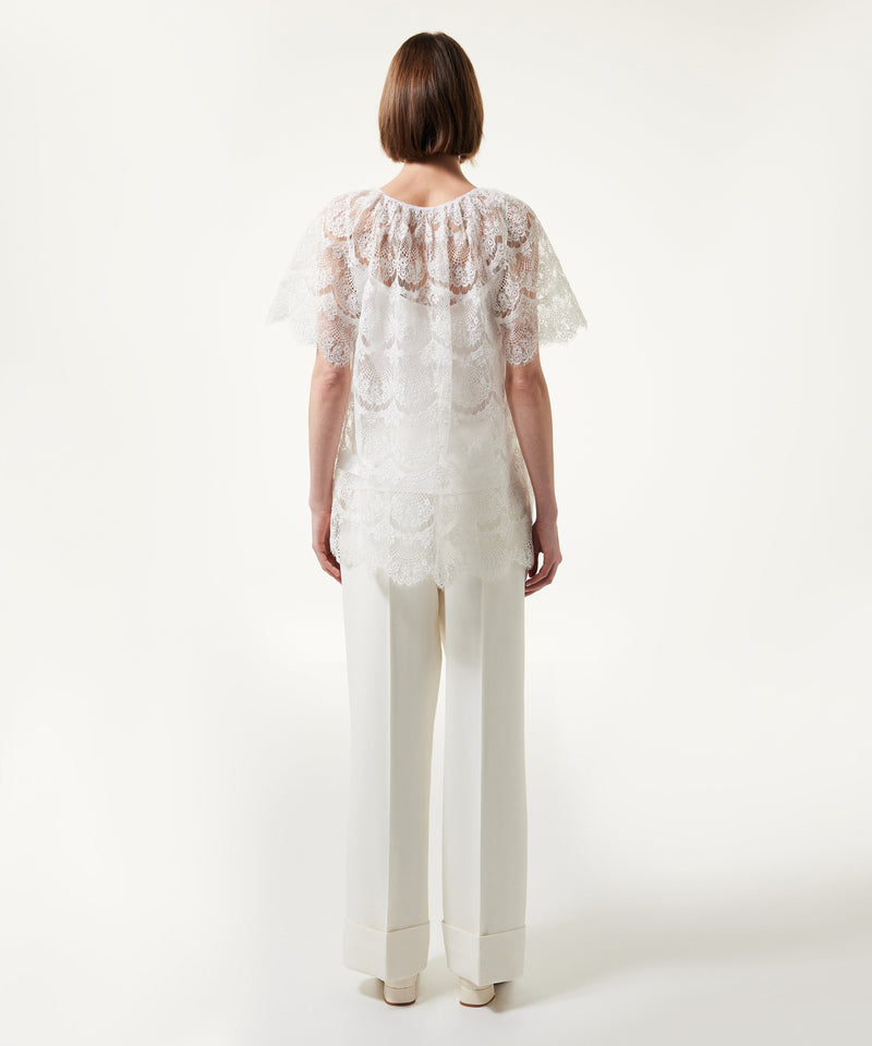 Machka Bow Lace Blouse Off White