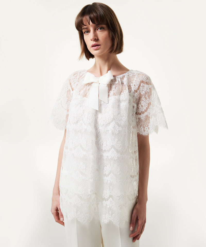 Machka Bow Lace Blouse Off White