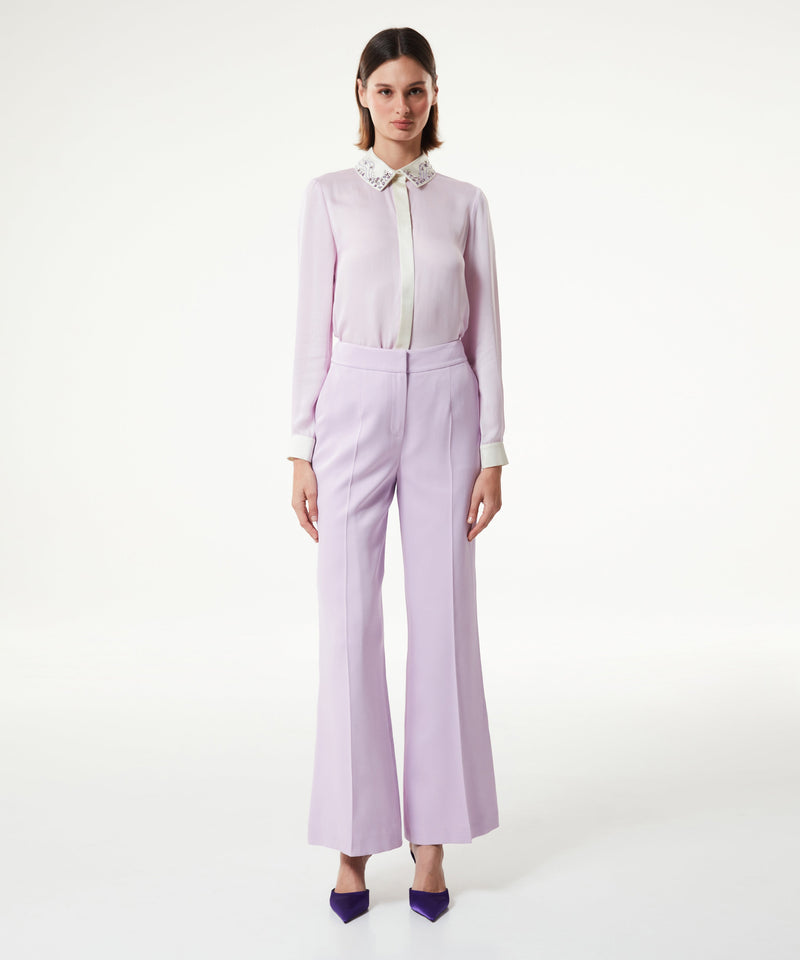 Machka Embroidered Colorblock Shirt Lilac