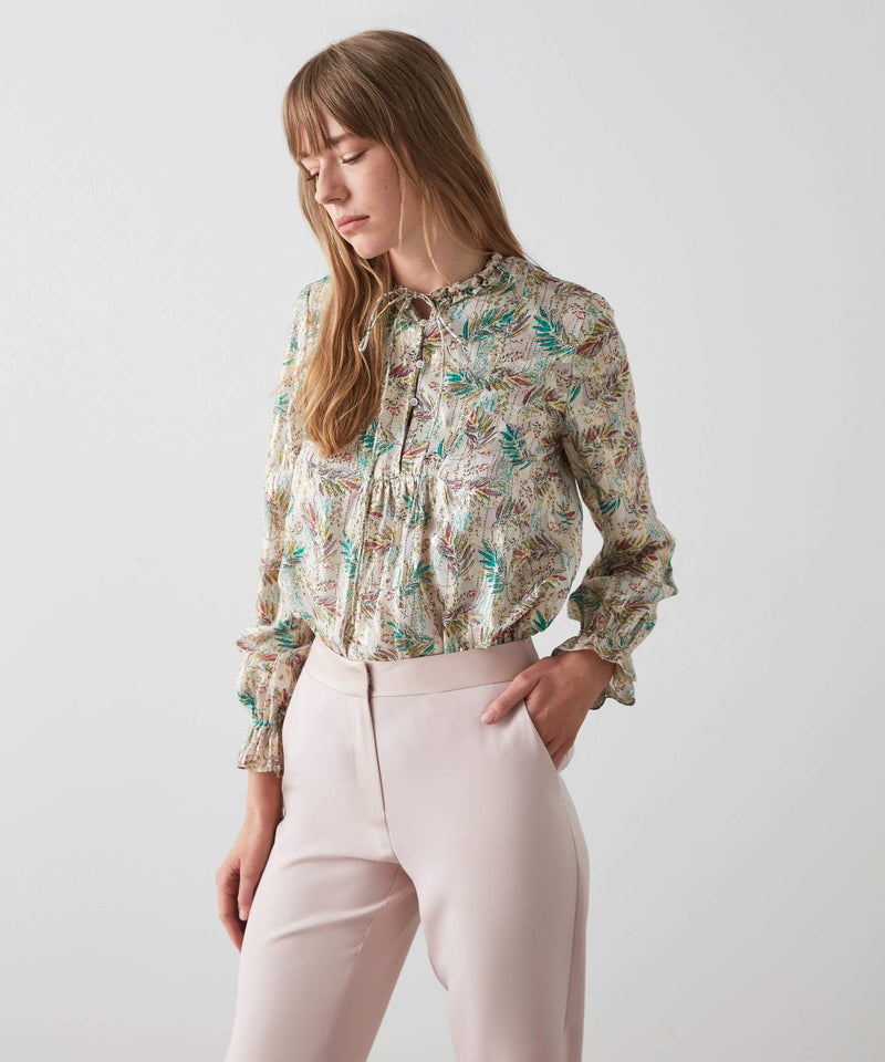 Machka Printed Long Sleeve Blouse L.Powder