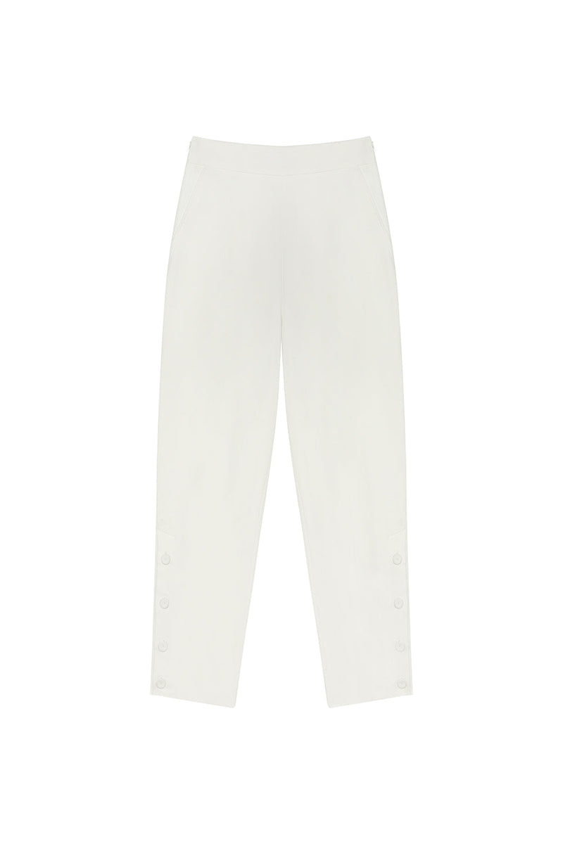 Machka Button Detail Trouser Off White