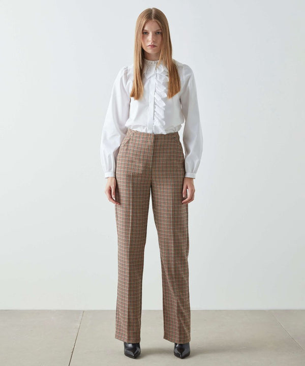 Machka Houndstooth Pattern Trouser Camel