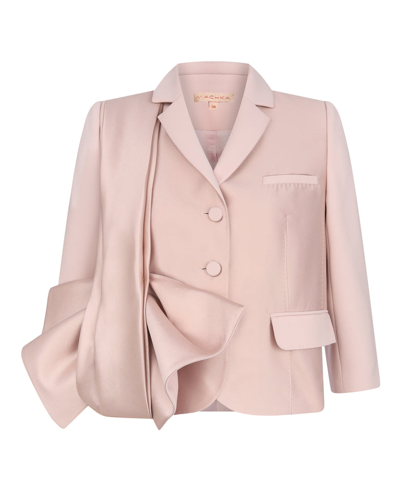 Machka Bow-Detail Crop Jacket Powder