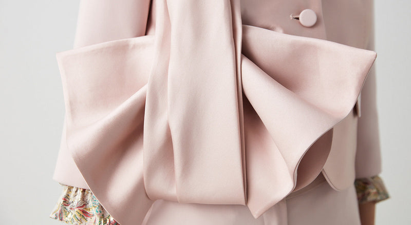 Machka Bow-Detail Crop Jacket Powder