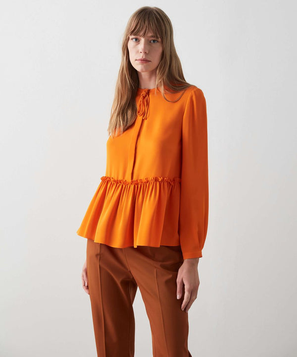 Machka Ruffle Hem Blouse Orange