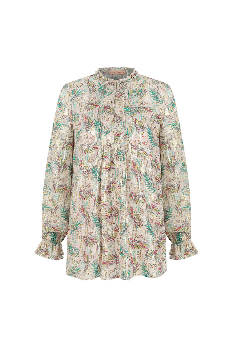 Machka Printed Long Sleeve Blouse L.Powder