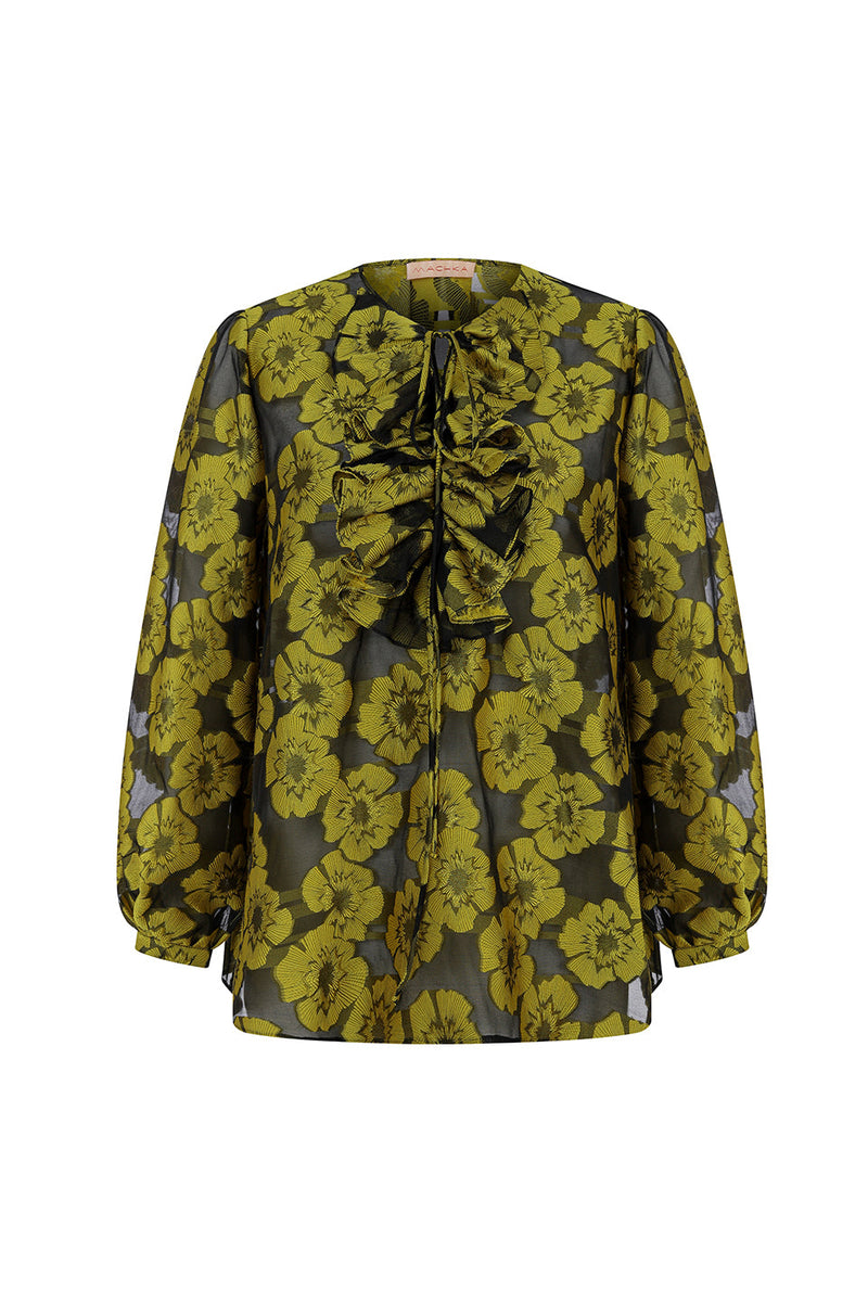 Machka Floral Jacquard Blouse Sulphure