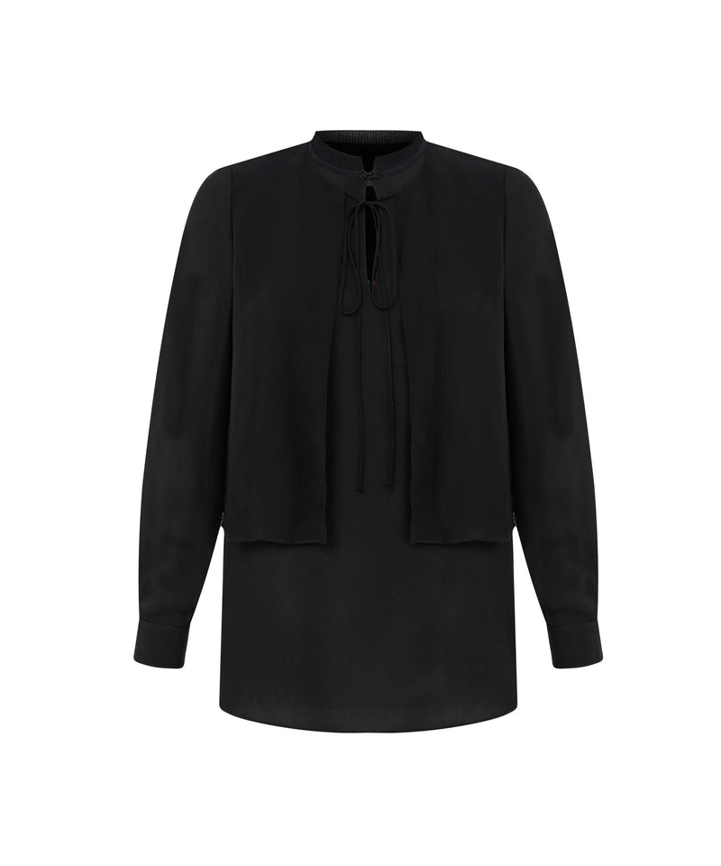 Machka Tie-Detail Blouse Black